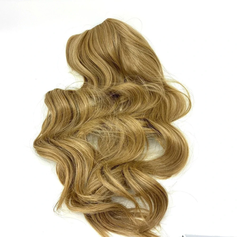 U Part Wig 100% Remy Human Hair #12 Dirty Blonde Wavy Clip In Extensions NWOT